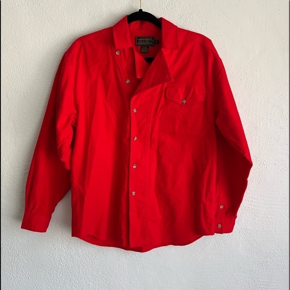 EDDIE Bauer Woman Red Buttom Down 100% Cotton Shirt, Size M